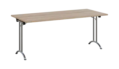 SLC 180 chrom skládací jednací stůl 1800x800, deska 25 mm, podnož chrom, deska dub bardolino